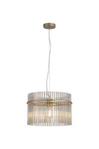 Ceiling Pendants - Searchlight Swizzle 1Lt Pendant Gold Metal with Champagne Rods (55621CP)