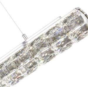 Ceiling Pendants - Searchlight Remy LED Pendant Chrome & Clear Crystal Trim (5861CC) - View 3