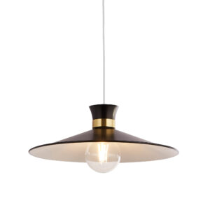 Ceiling Pendants - Searchlight Balham Pendant Black & Gold Metal (601891BK)