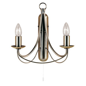 Wall Lighting - Searchlight Maypole 2Lt Wall Light Antique Brass Metal (6342-2AB)