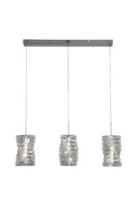 Ceiling Pendants - Searchlight Modena LED 3Lt Bar Pendant Chrome with Clear Crystal (65811-3CC)