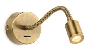 Wall Lighting - Firstlight Spring LED Wall Light (Switched) (6867AB)