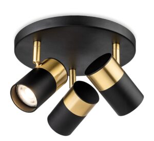 Ceiling Lighting - Firstlight Roma 3 Light Flush Ceiling Light (6877BK)
