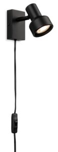 Wall Lighting - Firstlight Plug-in Wall Light (Switched) (6892BK)