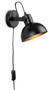 Wall Lighting - Firstlight Plug-in Wall Light (Switched) (6899BK)