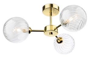 Ceiling Lighting - Firstlight Garrick 3 Light Flush Ceiling Light (6915BR)