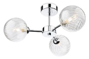 Ceiling Lighting - Firstlight Garrick 3 Light Flush Ceiling Light (6915CH)