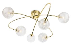 Ceiling Lighting - Firstlight Atom 6 Light Flush Ceiling Light (6926BR)