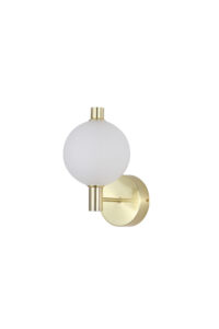 Wall Lighting - Searchlight Luminique LED Wall Light Satin Brass Metal with Glass (69411-1SB)