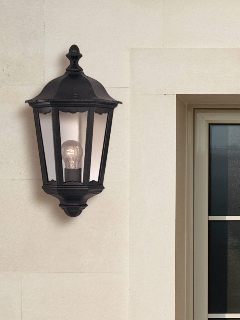 Searchlight Alex Outdoor Wall Light Black Metal & Glass - Direct Trade ...