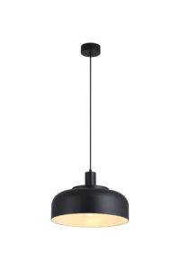 Ceiling Pendants - Searchlight Scotland 1Lt Pendant Convertible to Semi Flush Black Metal (87180BK)