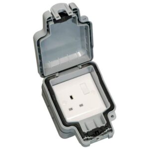 Outdoor Sockets - Hamilton Elemento IP 1 Gang 13A Outdoor Socket Lockable (ELMSS1GY)