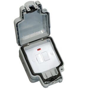 Outdoor Sockets - Hamilton Elemento IP 1 Gang 13A DP Fused Spur w/ Neon (ELMSPNGY)