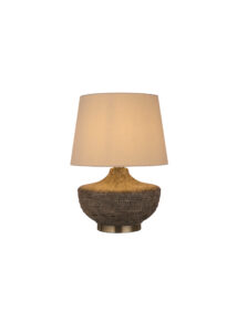 Table Lamps - Searchlight Avaya 1Lt Table Lamp Ceramic with Linen Shade (44210AB)