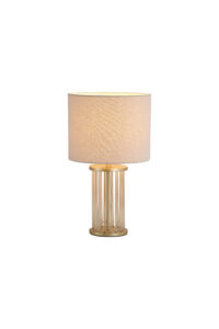 Table Lamps - Searchlight Swizzle 1Lt Table Lamp Gold Metal and White Shade (55623CP)