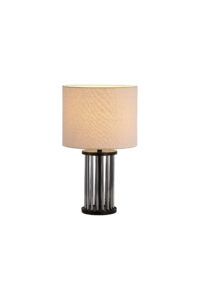 Table Lamps - Searchlight Swizzle 1Lt Table Lamp Matt Black Metal and White Shade (55623SM)