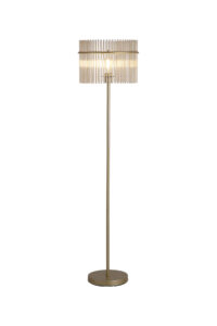 Floor Lamps - Searchlight Swizzle 1Lt Floor Lamp Gold Metal with Champagne Rods (55626CP)