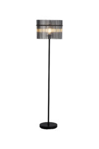Floor Lamps - Searchlight Swizzle 1Lt Floor Lamp Matt Black Metal with Smoked Rods (55626SM)