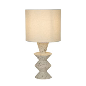 Table Lamps - Searchlight Malacca Table Lamp Stoneware & White Fabric Shade (62021CR)