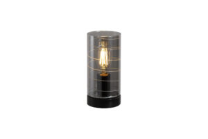 Table Lamps - Searchlight Broughton 1Lt Table Lamp Smoked Glass (82329SM)