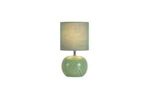 Table Lamps - Searchlight Fete 1Lt Table Lamp Green Glass with Linen Shade (85474GR)