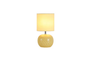 Table Lamps - Searchlight Fete 1Lt Table Lamp Yellow Glass with Linen Shade (85474YL)