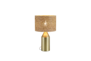 Table Lamps - Searchlight Pheobe 1Lt Table Lamp Gold Metal with Rattan Shade (89745GO)