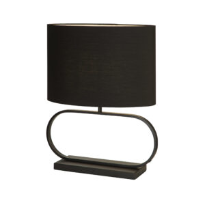 Table Lamps - Searchlight Sleek Table Lamp Black Metal with Black shade (92101BK)