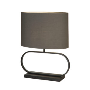 Table Lamps - Searchlight Sleek Table Lamp Black Metal with Grey shade (92101GY)