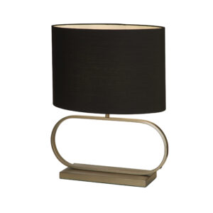 Table Lamps - Searchlight Sleek Table Lamp Bronze Metal with Black shade (92102BK)