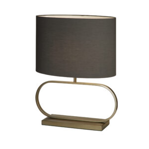 Table Lamps - Searchlight Sleek Table Lamp Bronze Metal with Grey shade (92102GY)