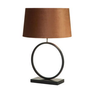 Table Lamps - Searchlight Elegant Table Lamp Matt Black Metal With Burnt Orange Shade (93101OR)