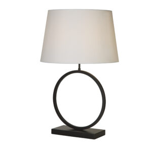 Table Lamps - Searchlight Elegant Table Lamp Matt Black Metal With White Shade (93101WH)