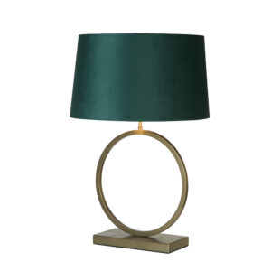 Table Lamps - Searchlight Elegant Table Lamp Bronze Metal With Emerald Shade (93102EM)