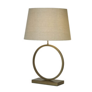 Table Lamps - Searchlight Elegant Table Lamp Bronze Metal With Natural Shade (93102NA)