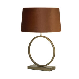 Table Lamps - Searchlight Elegant Table Lamp Bronze Metal With Burnt Orange Shade (93102OR)