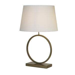 Table Lamps - Searchlight Elegant Table Lamp Bronze Metal With White Shade (93102WH)
