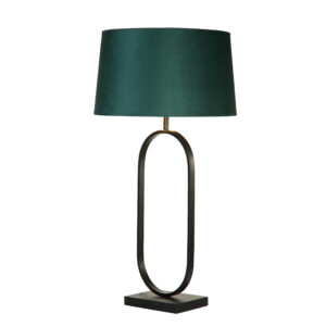 Table Lamps - Searchlight Modish Table Lamp Matt Black Metal With Emerald Shade (94101EM)