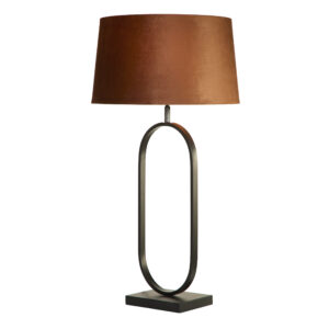 Table Lamps - Searchlight Modish Table Lamp Matt Black Metal With Burnt Orange Shade (94101OR)