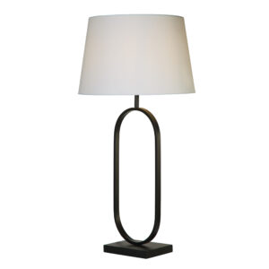 Table Lamps - Searchlight Modish Table Lamp Matt Black Metal With White Shade (94101WH)