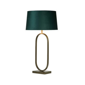 Table Lamps - Searchlight Modish Table Lamp Bronze Metal with Emerald Shade (94102EM)