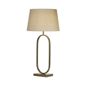 Table Lamps - Searchlight Modish Table Lamp Bronze Metal with Natural Shade (94102NA)