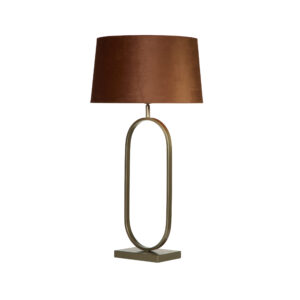 Table Lamps - Searchlight Modish Table Lamp Bronze Metal with Burnt Orange Shade (94102OR)