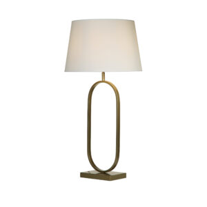 Table Lamps - Searchlight Modish Table Lamp Bronze Metal with White Shade (94102WH)