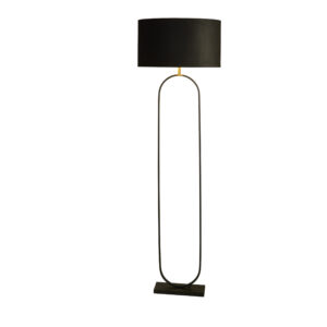 Floor Lamps - Searchlight Modish Floor Lamp Black Metal with Black Shade (95101BK)
