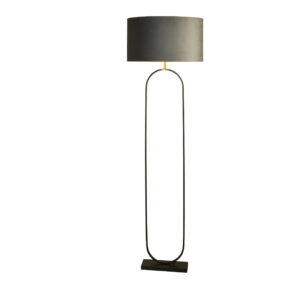 Floor Lamps - Searchlight Modish Floor Lamp Black Metal with Dark Grey Shade (95101DGY)