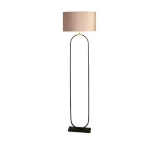 Floor Lamps - Searchlight Modish Floor Lamp Black Metal with Pink Shade (95101PI)