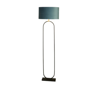 Floor Lamps - Searchlight Modish Floor Lamp Black Metal with Teal Shade (95101TE)