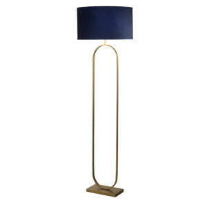 Floor Lamps - Searchlight Modish Floor Lamp Bronze Metal with Navy Shade (95102AZ)