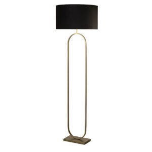 Floor Lamps - Searchlight Modish Floor Lamp Bronze Metal with Black Shade (95102BK)